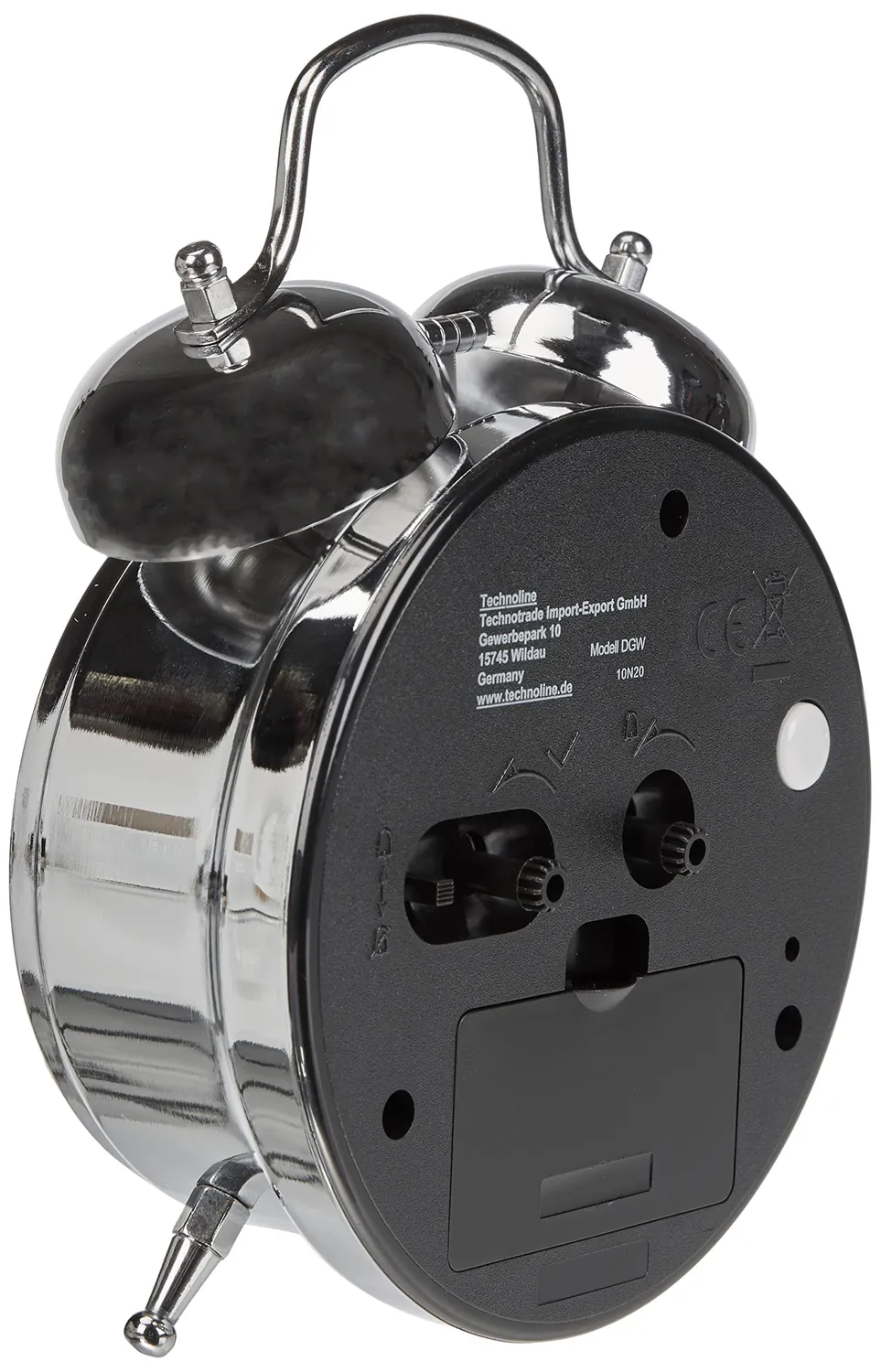 Technoline DGW Doppelglockenwecker analog silber Retro