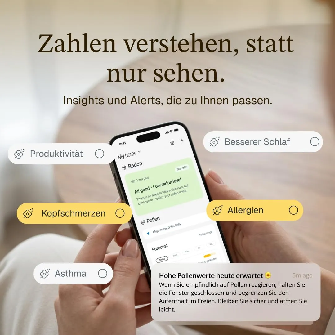 Airthings View Plus 2960 Luftqualitätsmonitor WLAN 7 Sensoren