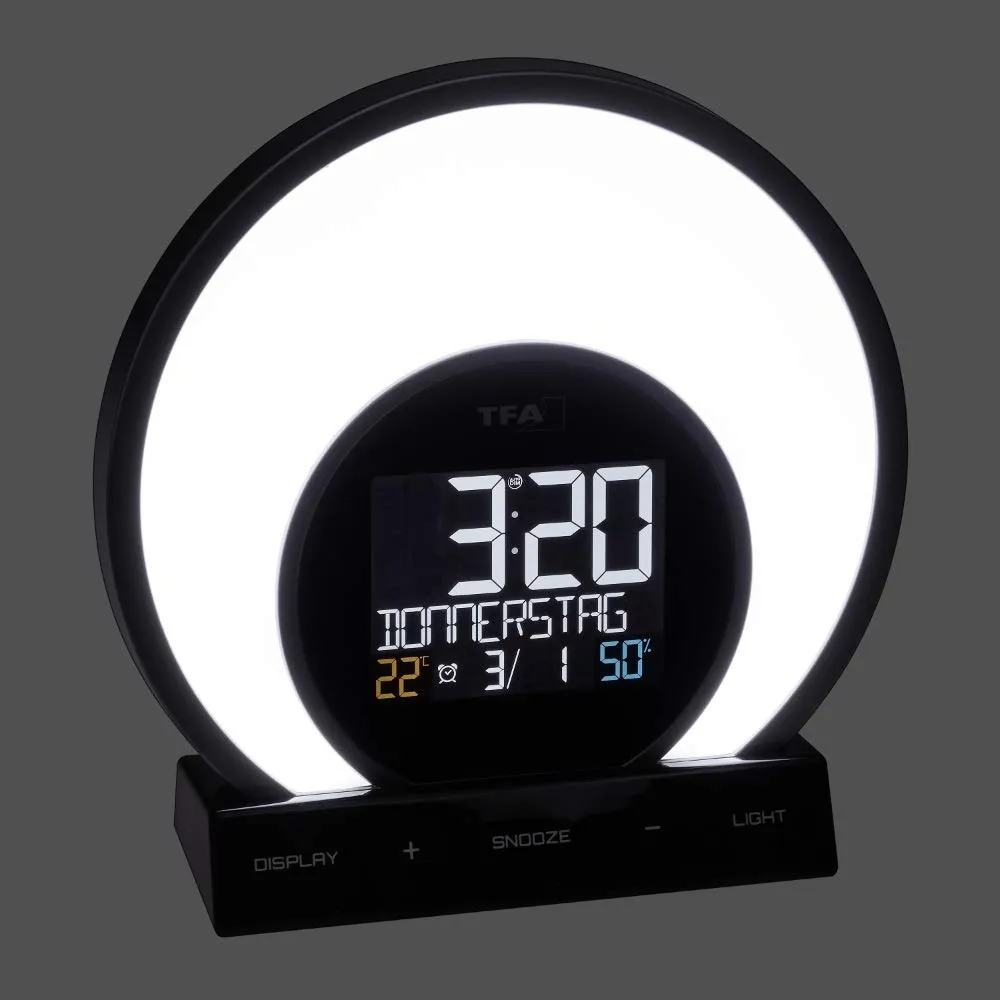 TFA Dostmann Soluna 60.2026.01 Lichtwecker schwarz Sonnenaufgang