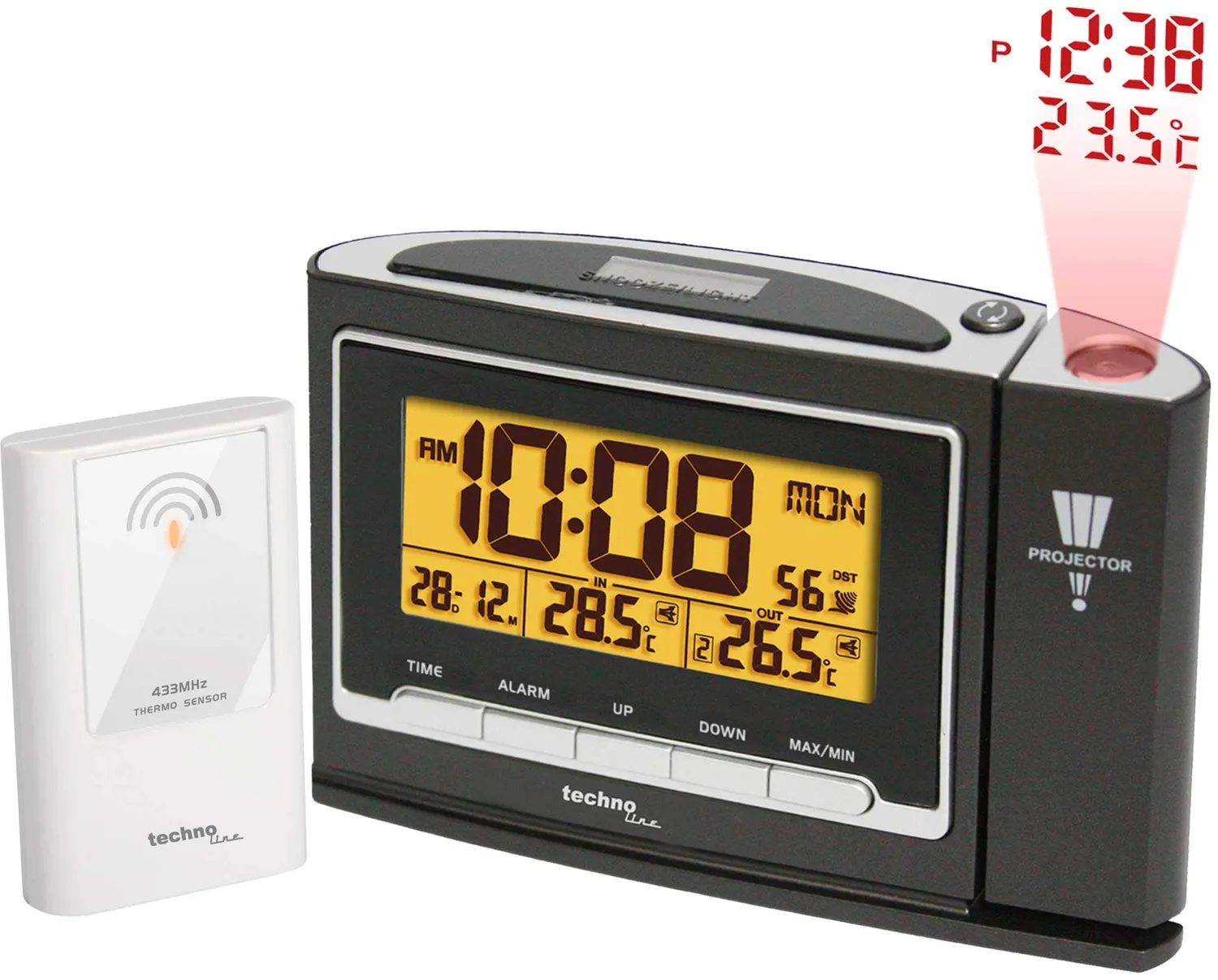 Technoline WT 529 Projektions-Funkwecker anthrazit