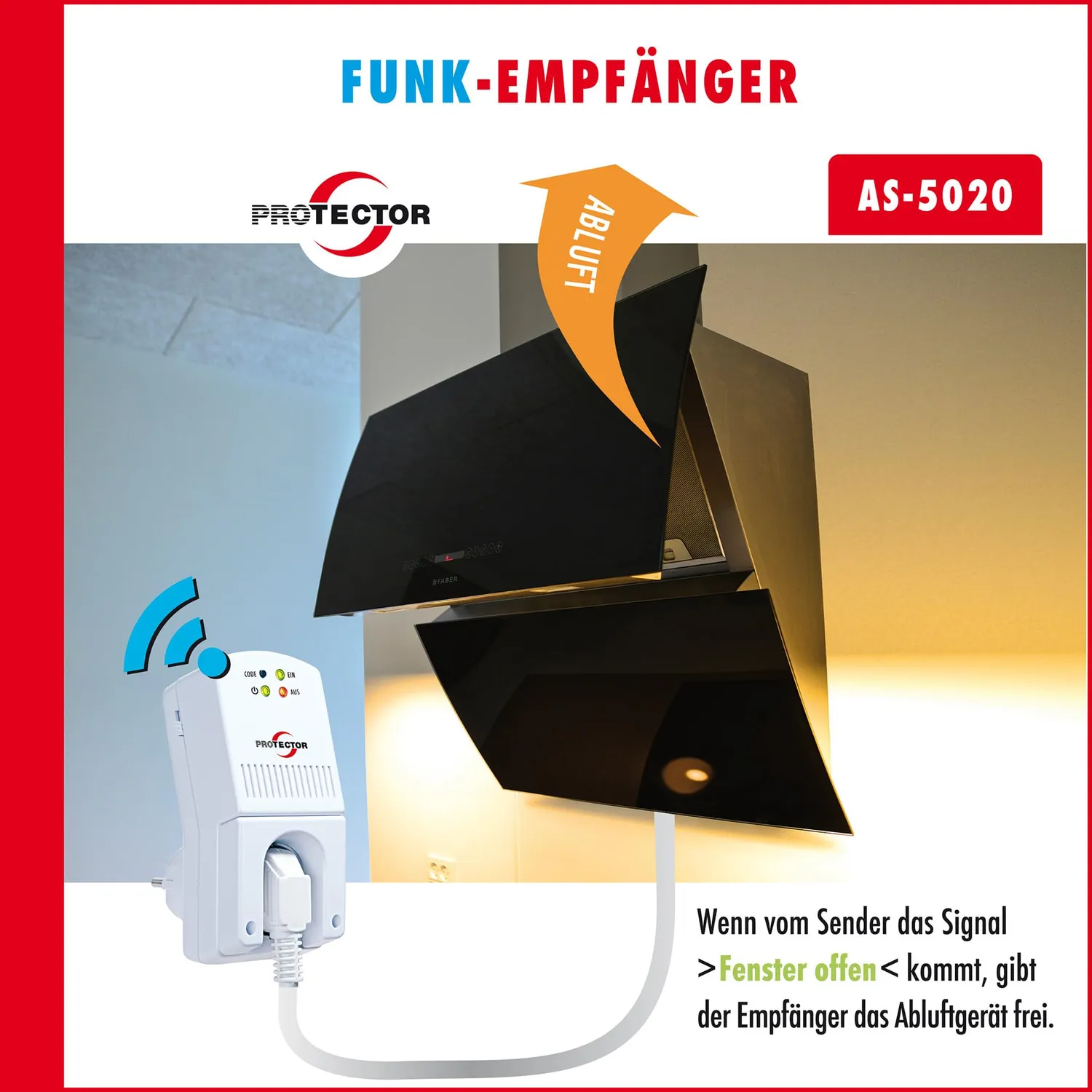 Protector AS-5020 Funk-Abluftsteuerung Fensterkontakt