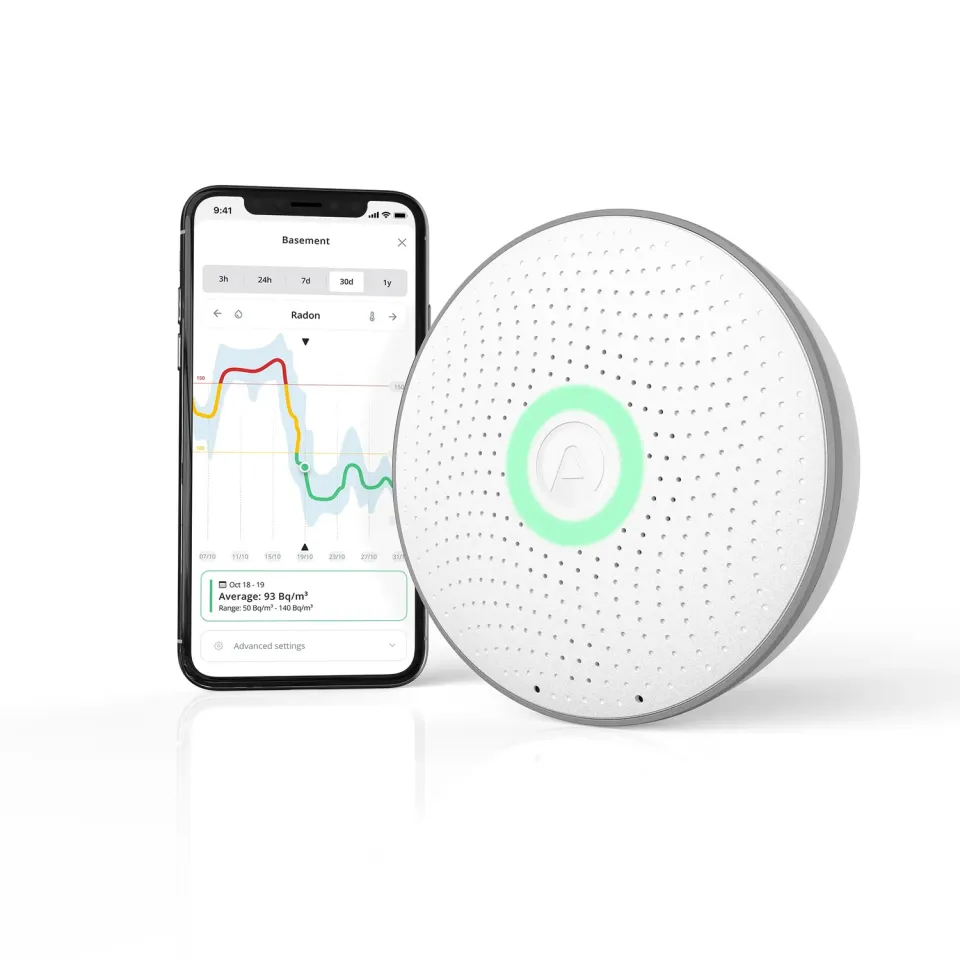 Airthings 2950 Wave Radon Messgerät App Lichtring