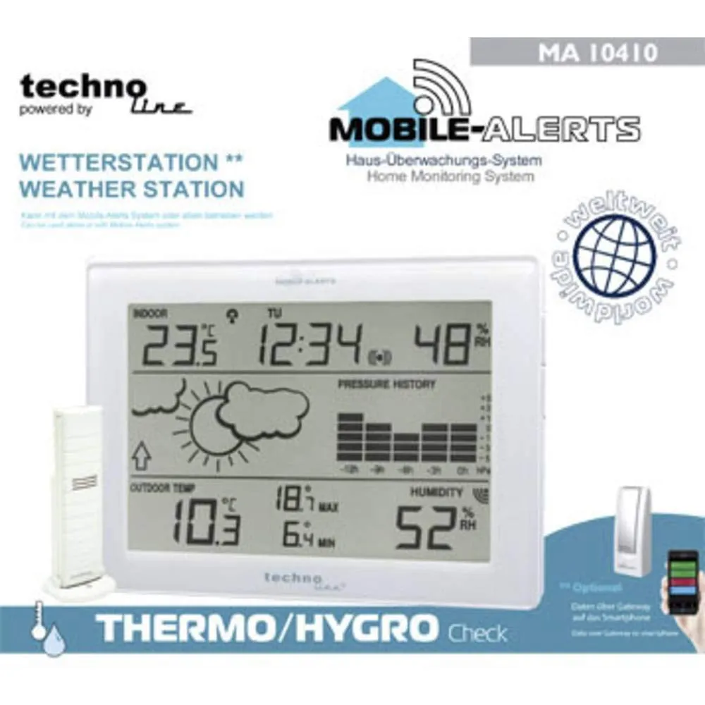 Technoline MA 10410 Wetterstation Mobile Alerts weiß