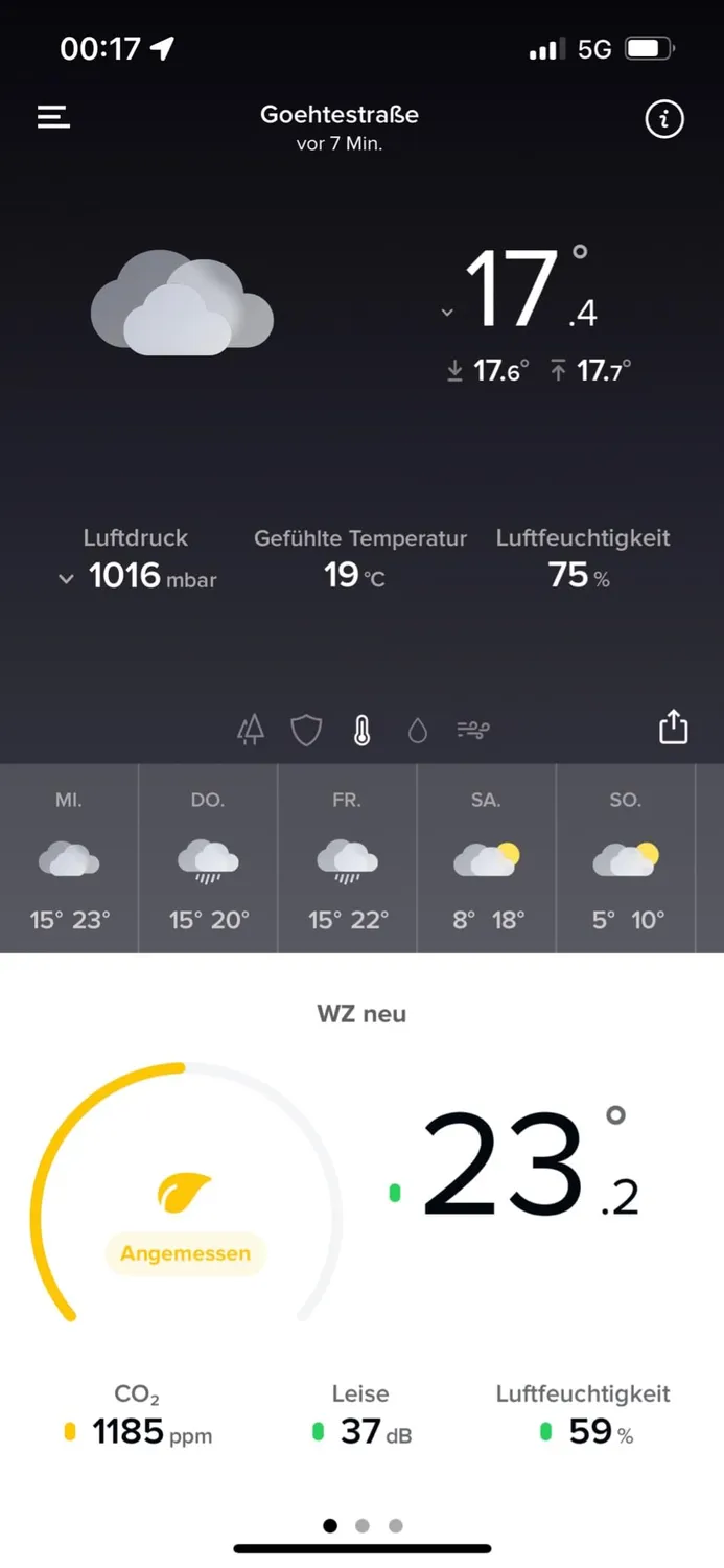 Technoline WL1020 Funkwanduhr weiß mit Luftgüteanzeige