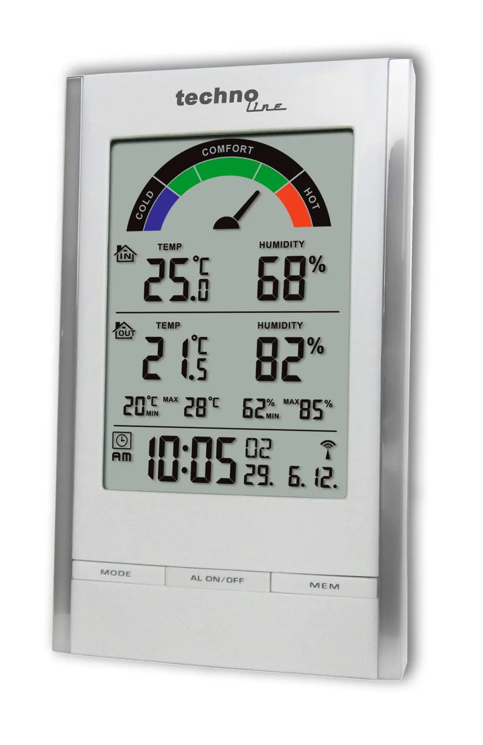 Technoline WS 9480 Temperaturstation weiß-chrom