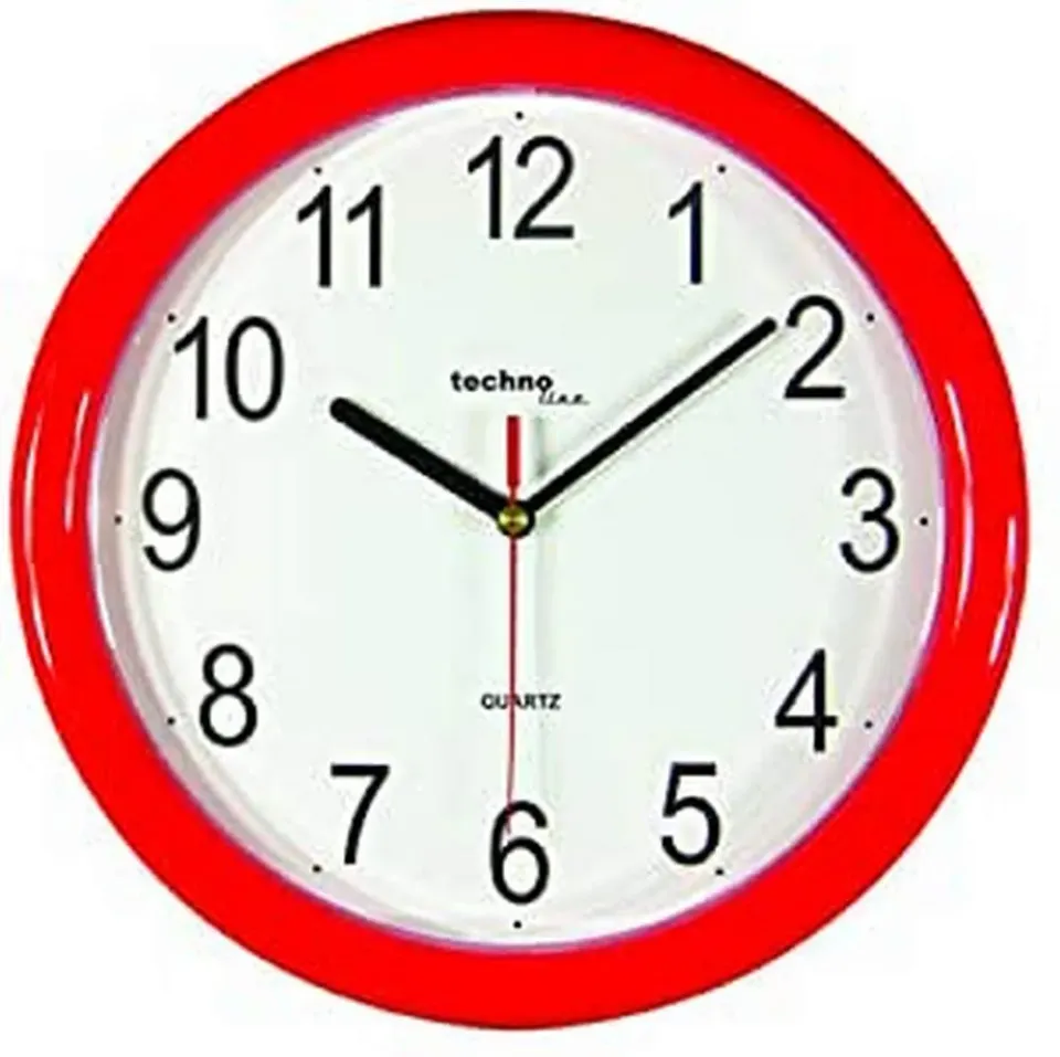 Technoline WT 600 Wanduhr Rot 25 cm Kunststoff