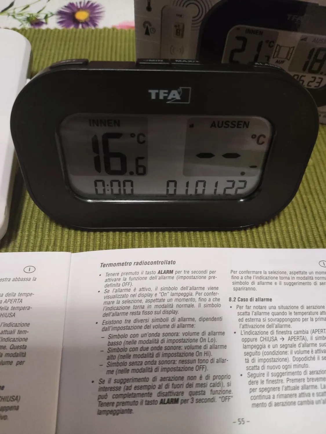TFA Dostmann Cool@Home 30.3046.01 Funk-Thermometer schwarz Lüftungsalarm
