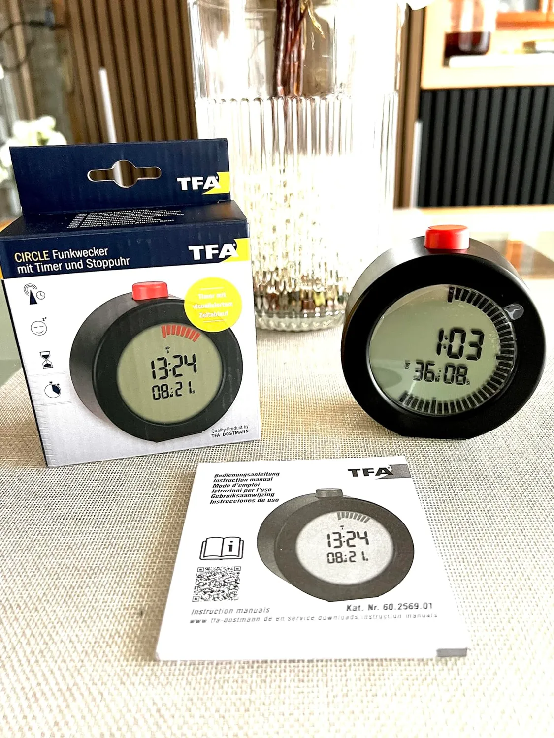 TFA Dostmann 60.2569 digitaler Funk-Wecker Timer schwarz
