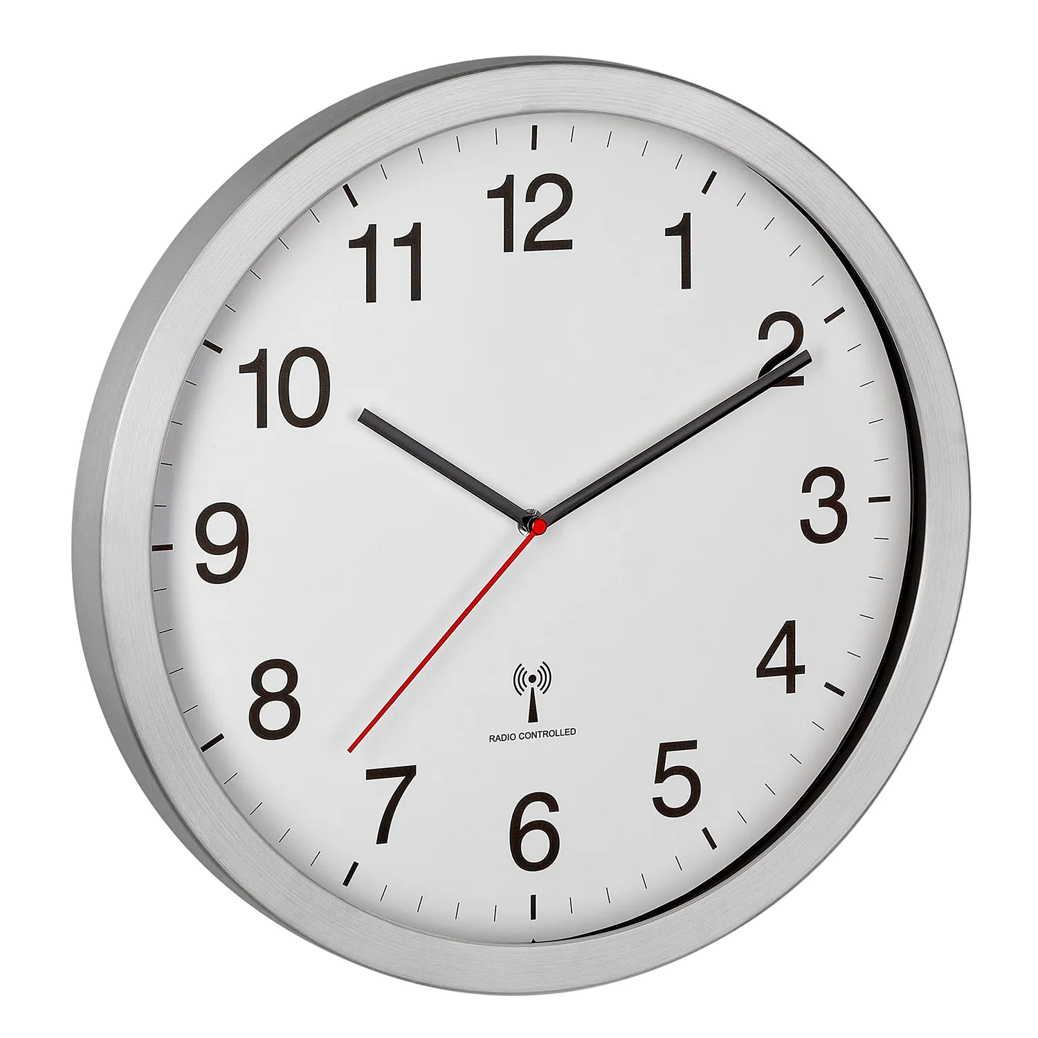 TFA Dostmann 60.3545.02 Funk-Wanduhr XL 40 cm silber-weiß