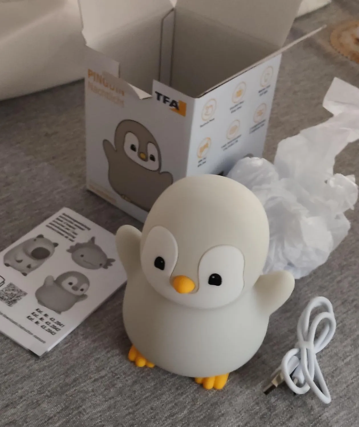 TFA Dostmann 43.2043 Nachtlicht Pinguin grau