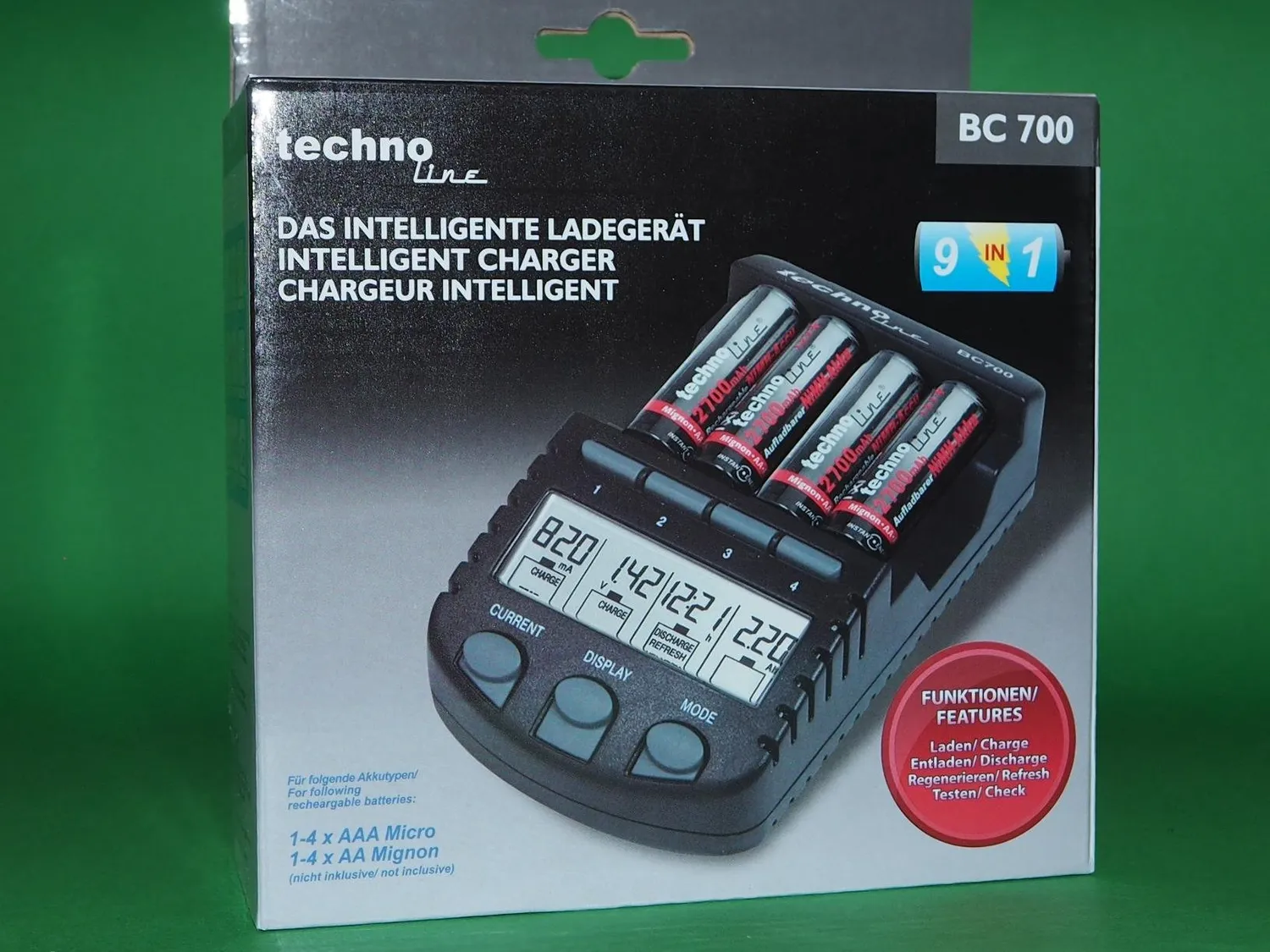 Technoline BC 700 Ladegerät AA AAA ohne Batterien LCD