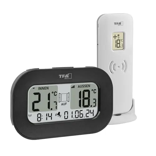 TFA Dostmann Cool@Home 30.3046.01 Funk-Thermometer schwarz Lüftungsalarm