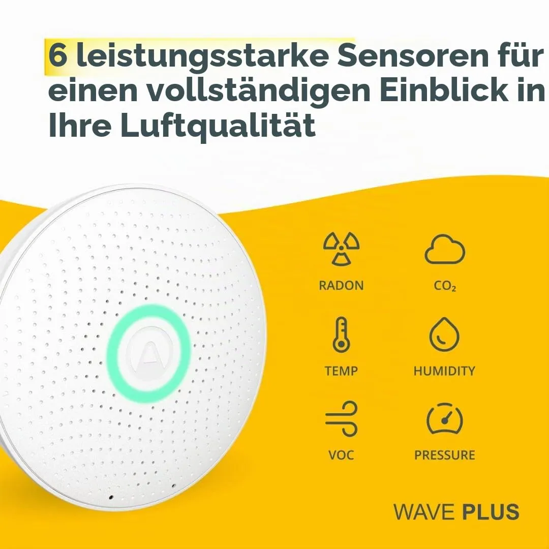Airthings Wave Plus 2930 Luftqualitätsmessgerät Radon