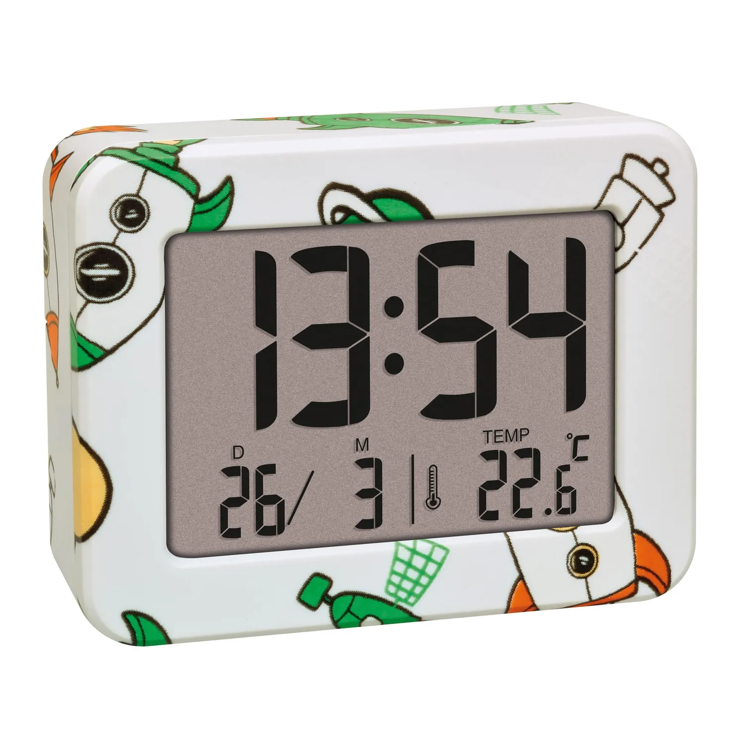 TFA Dostmann 60.2044.01 Mini Wecker digital schwarz mit Temperatur