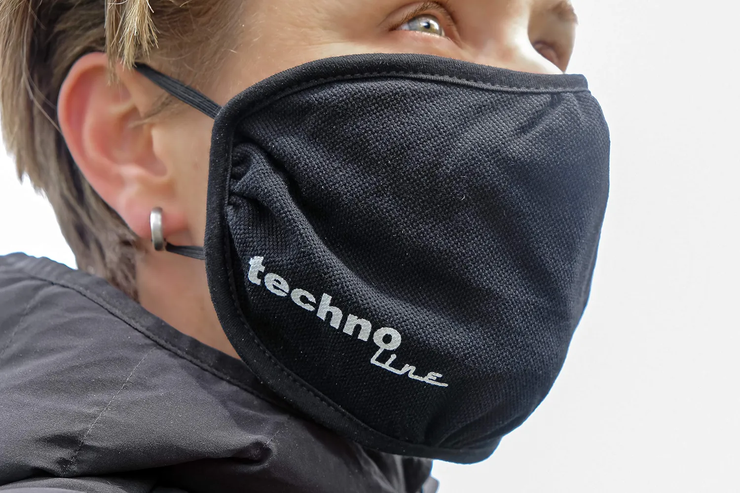 Technoline Stoffmaske Mund-Nasenschutz schwarz Baumwolle
