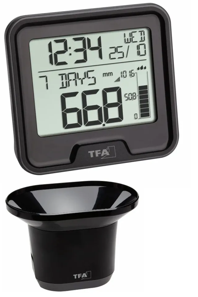 TFA Dostmann Drop 47.3005.01 Funk-Regenmesser schwarz