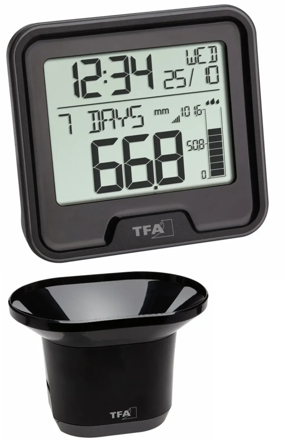 TFA Dostmann Drop 47.3005.01 Funk-Regenmesser schwarz