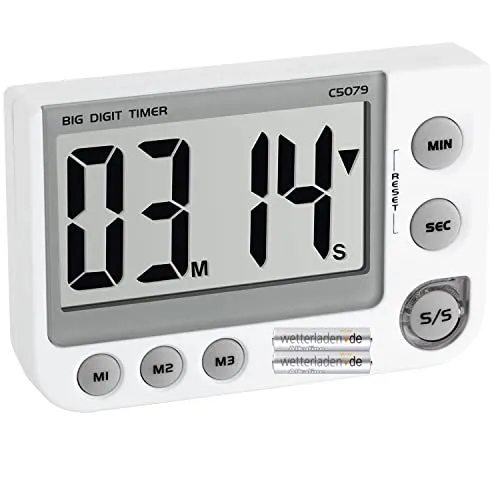 TFA Dostmann 38.2024 Timer Stoppuhr weiß mit Magnet