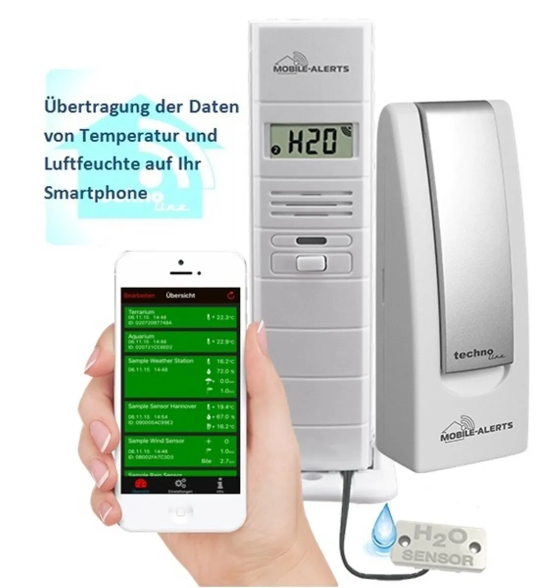 Technoline MA 10350 Wassermelder Thermo-Hygro Sensor mit Gateway
