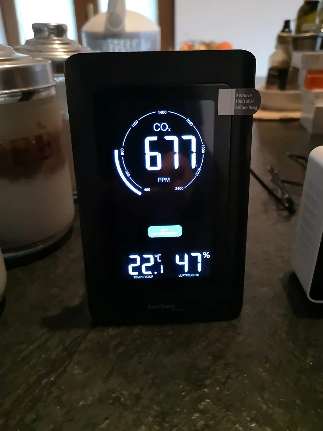 Technoline WL1030 CO2-Messgerät Schwarz NDIR-Ampel