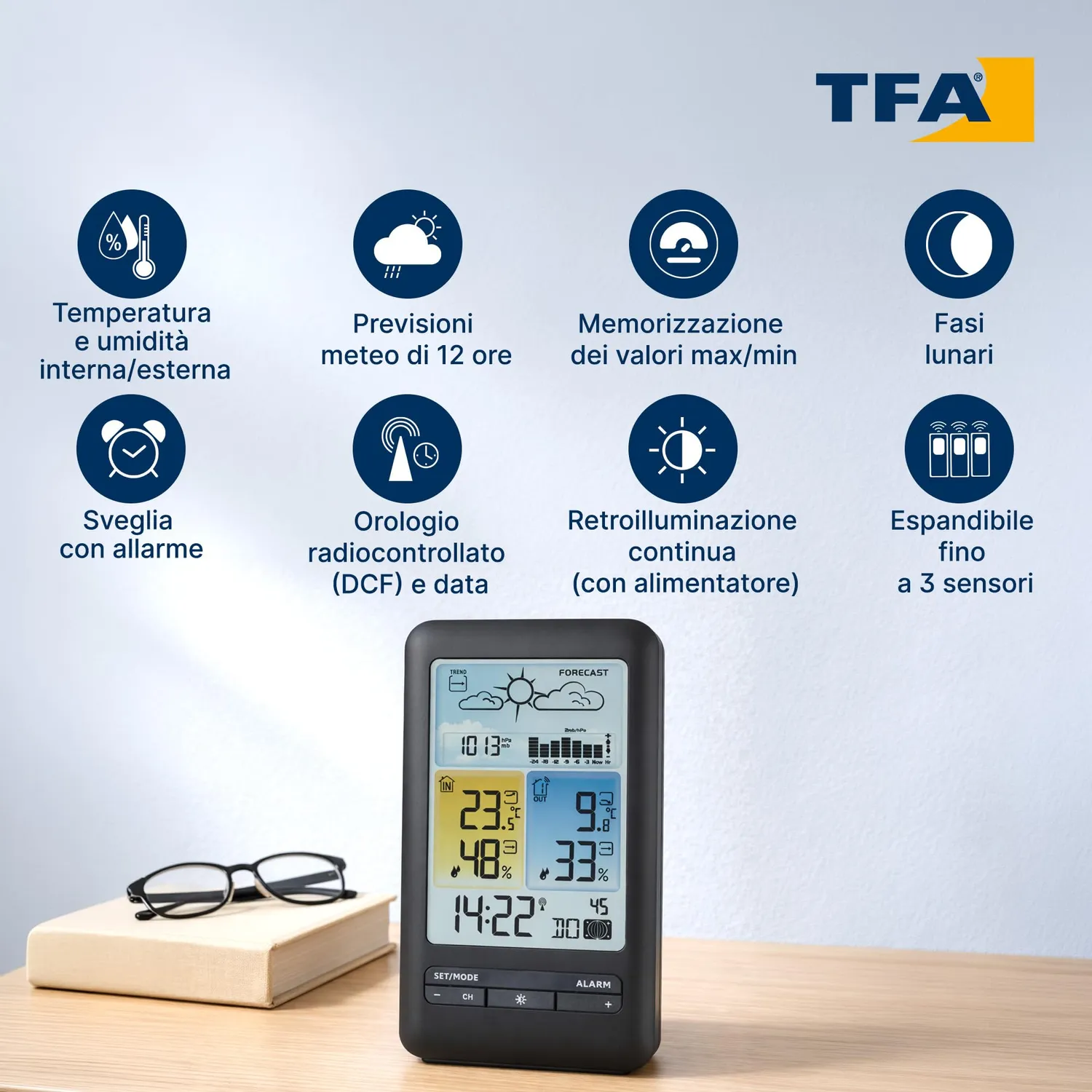 TFA Dostmann Wetterstation 35.1165.01 Funk schwarz