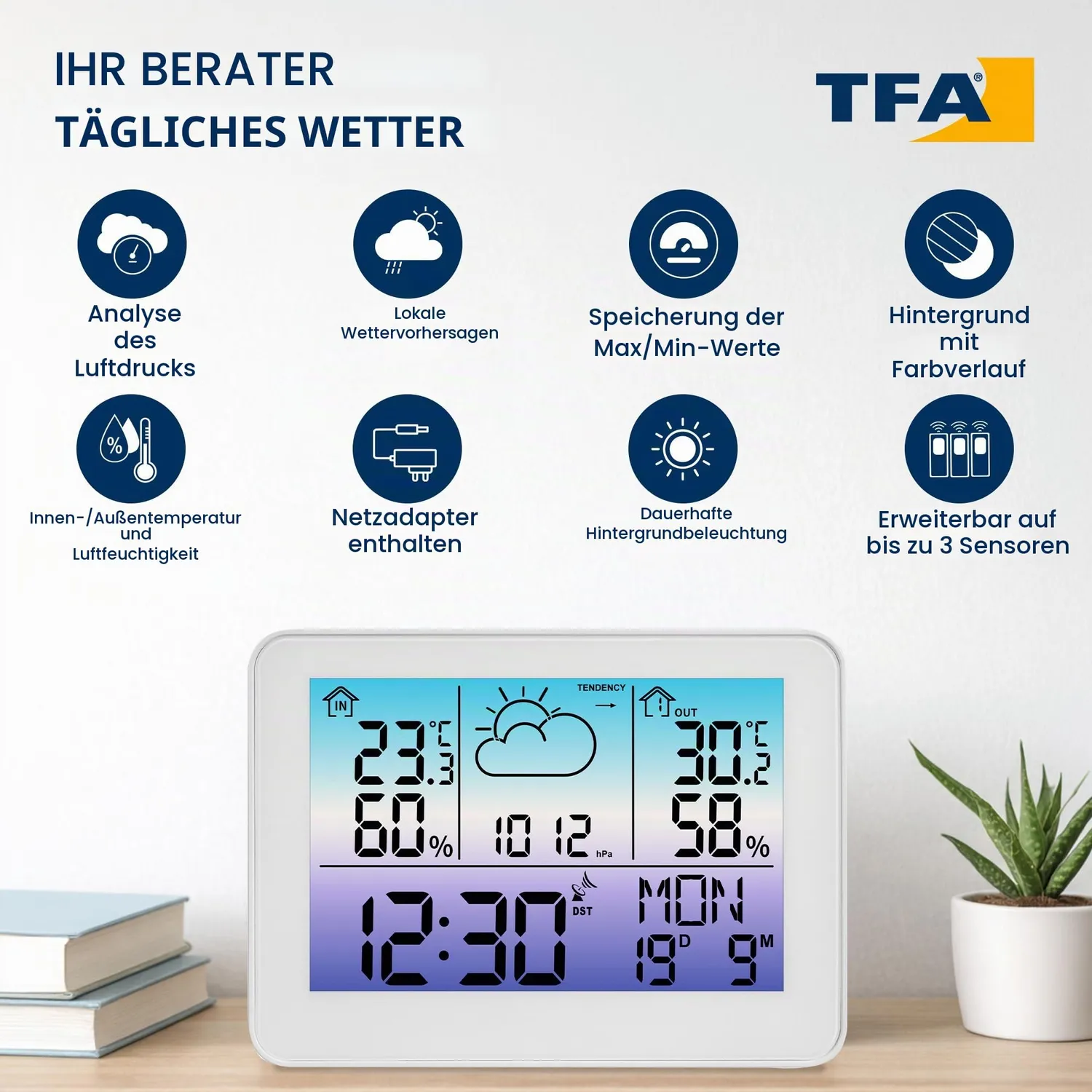TFA Dostmann Meteo Sky 35.1175 Funk-Wetterstation weiß