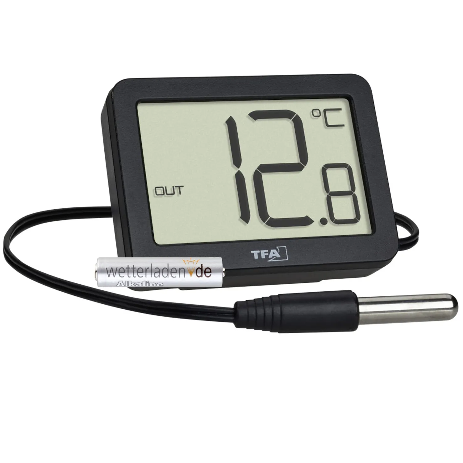 TFA Dostmann 30.1066.01 Thermometer Schwarz Kabel