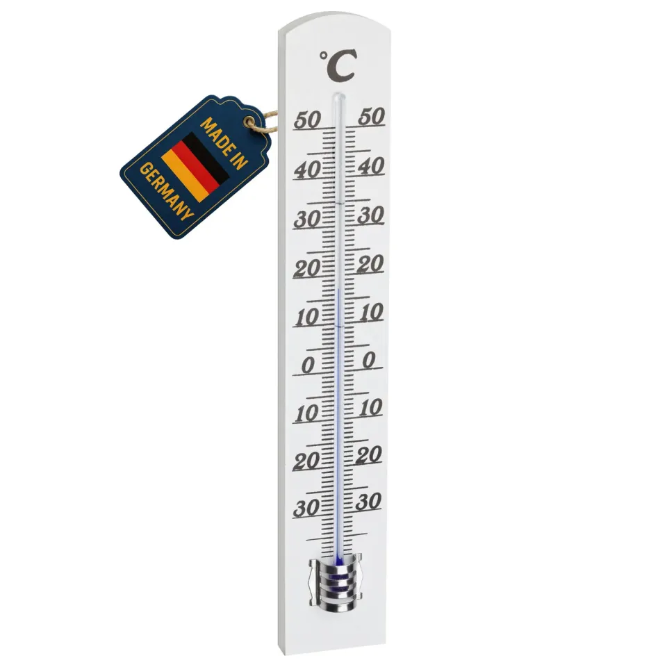 TFA Dostmann 12.1003.09 Innenthermometer Buche weiß analog