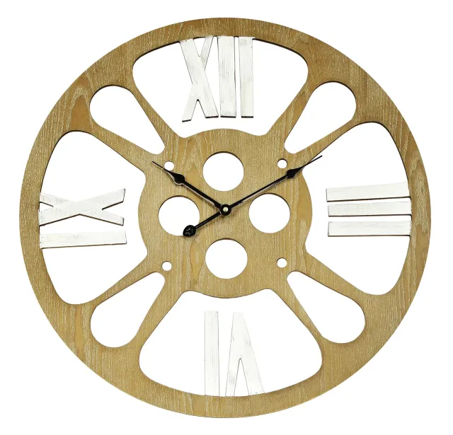 Technoline WT 1612 Holz-Wanduhr XXL 58 cm analog