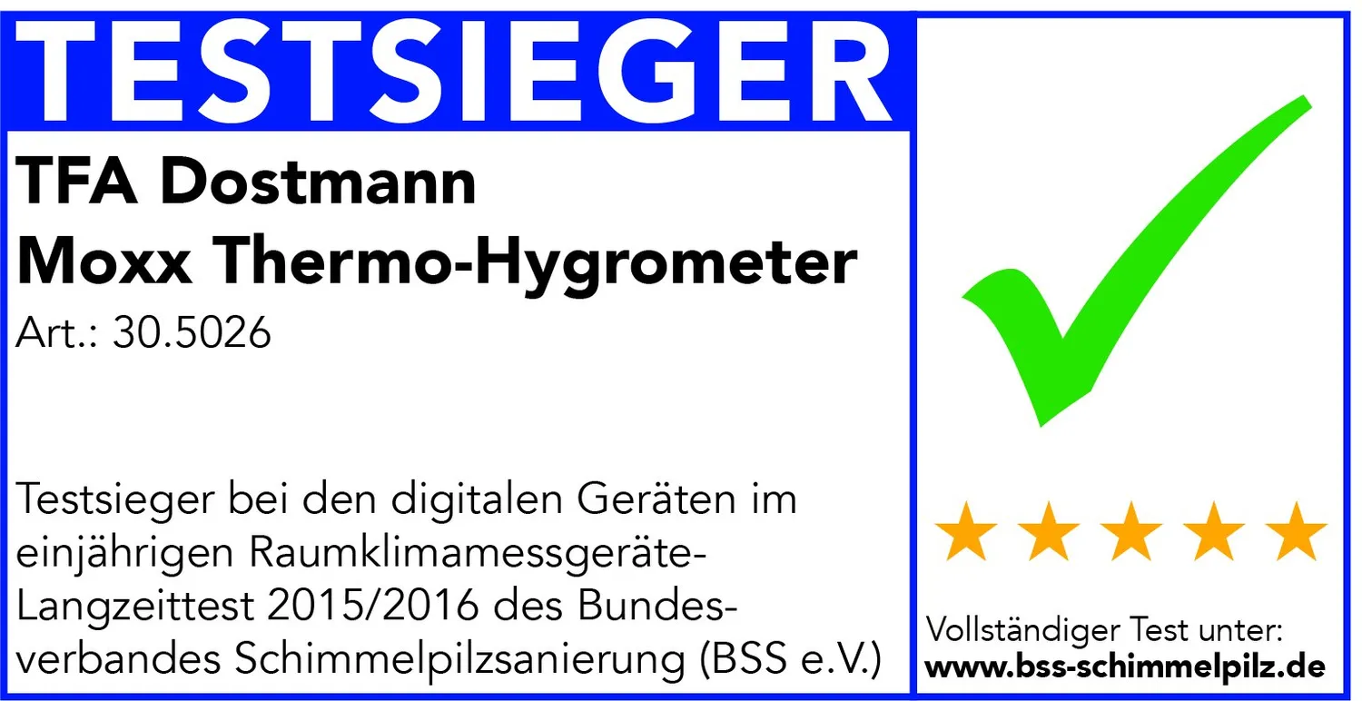 TFA Dostmann Moxx 30.5026.01 Thermo-Hygrometer schwarz