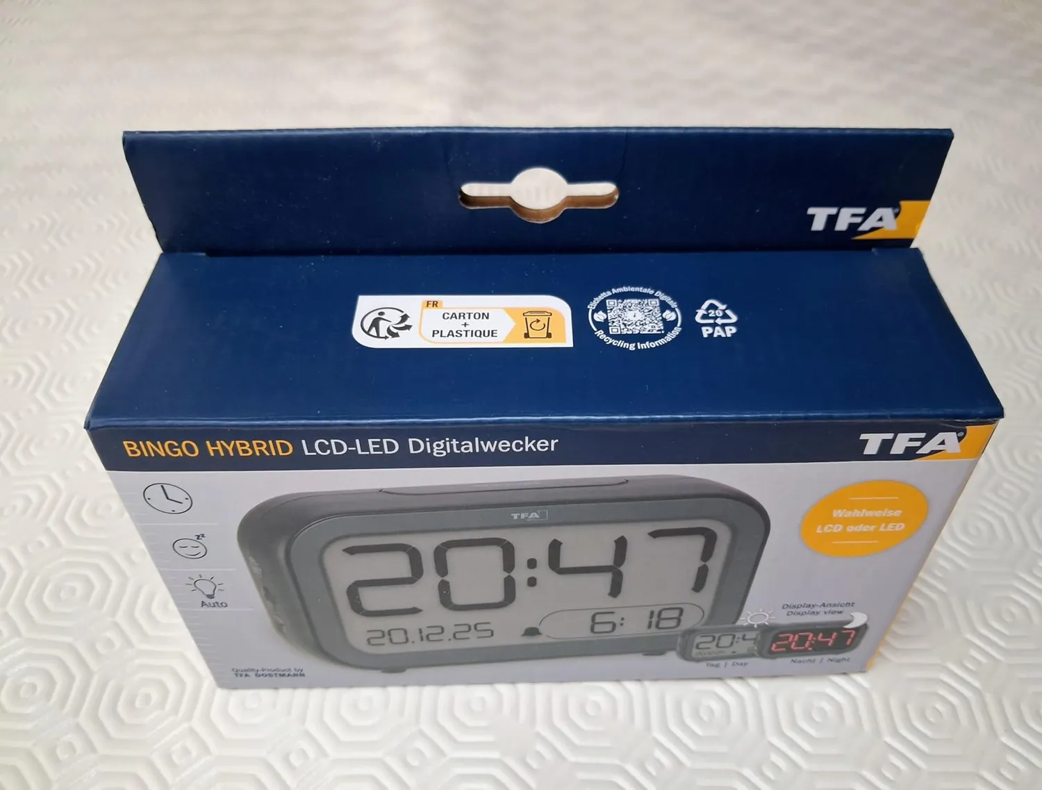 TFA Dostmann Bingo Hybrid 60.2048 Digitalwecker schwarz