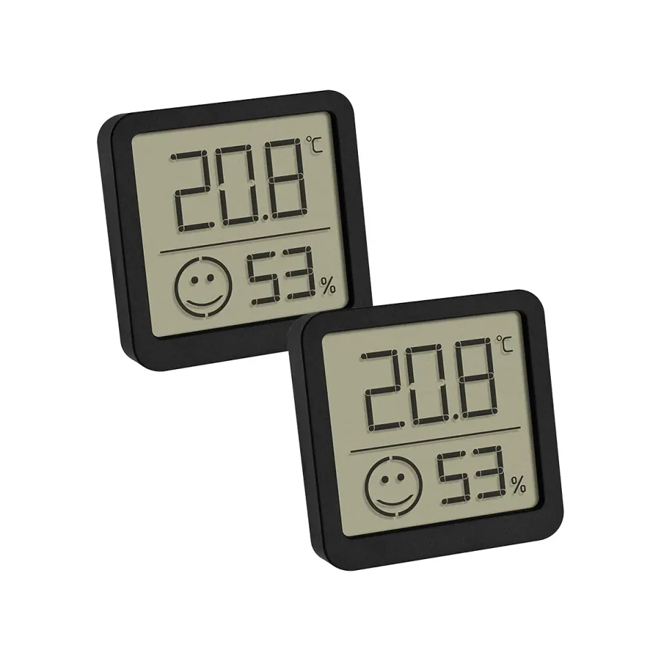 TFA Dostmann 30.5053.01 Thermo-Hygrometer 2er Set schwarz