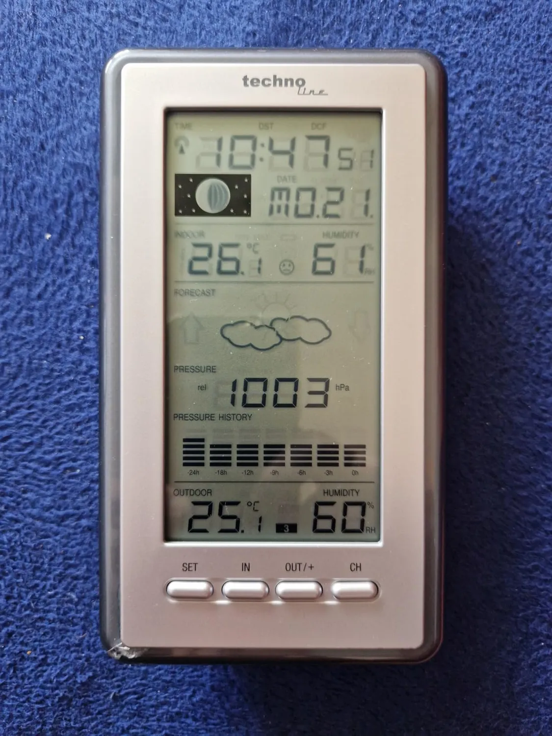 Technoline WS 9040-IT Wetterstation silber mit Außensender