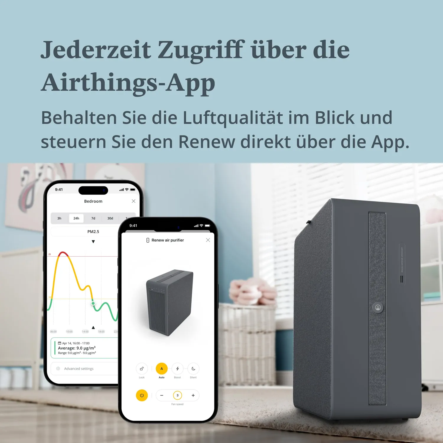 Airthings Renew Luftreiniger HEPA-13 für 49 m²