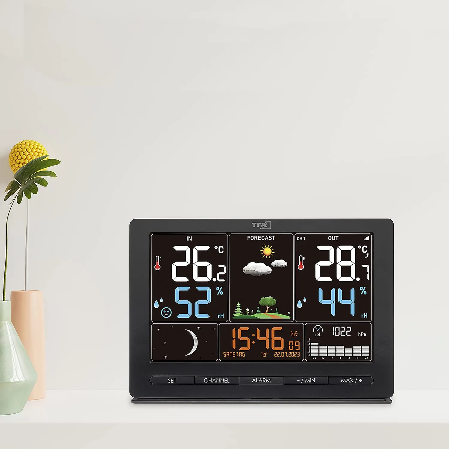 TFA Dostmann Season 2 35.1118 Funk-Wetterstation Modern schwarz