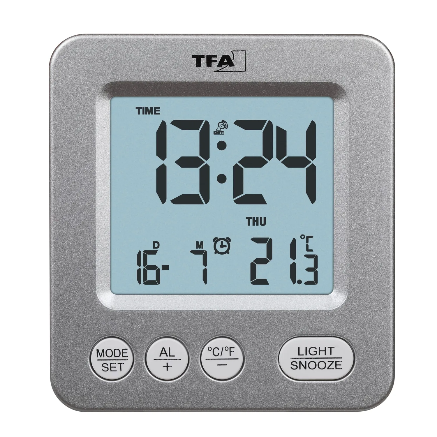 TFA Dostmann View 60.2567.01 Funk-Wecker schwarz Temperatur