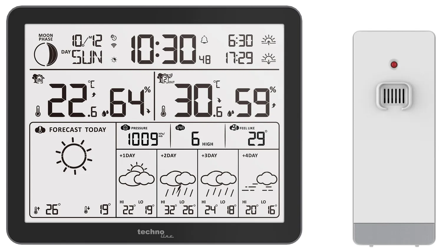 Technoline WD 3000 WLAN-Wetterstation mit Sensor und App