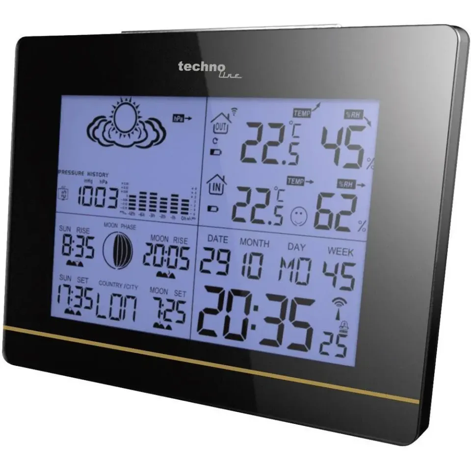 Technoline WS 6750 Wetterstation schwarz-orange Mondphase