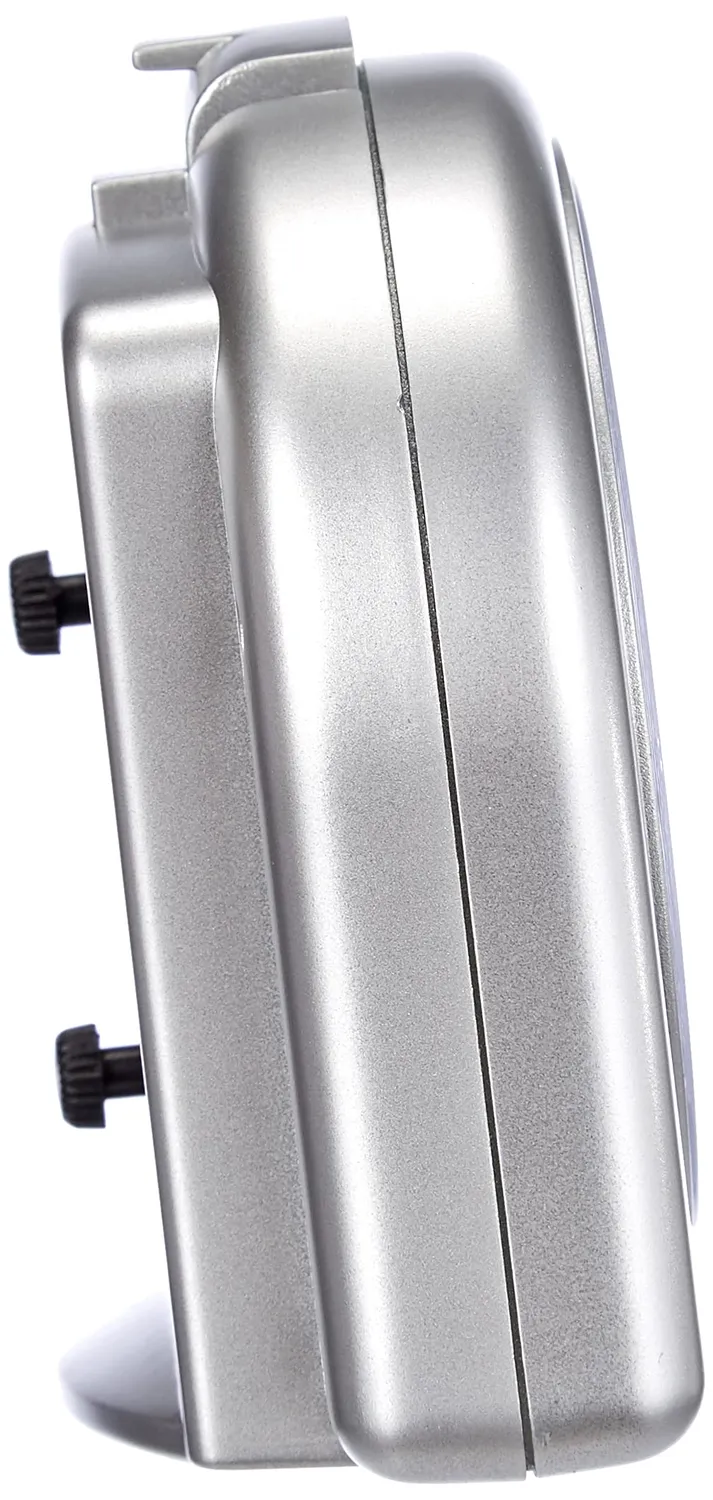 Technoline Model SD Quarzwecker analog silber 8,3 cm Leuchtzeiger