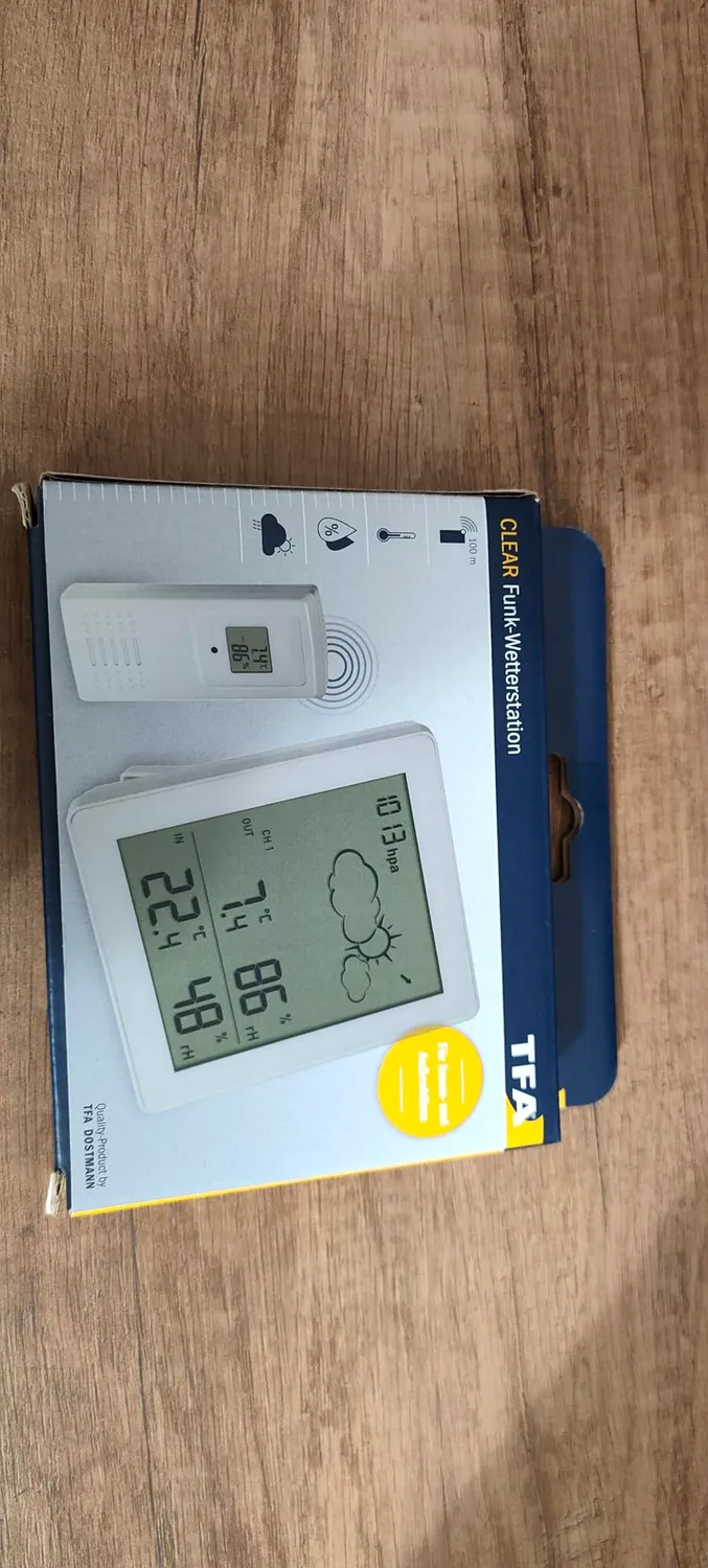 TFA Dostmann 35.1168.02 Clear Wetterstation weiß Funk