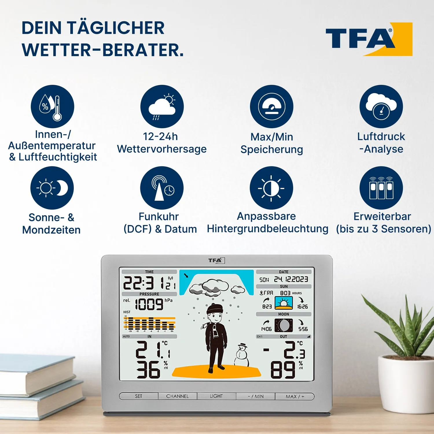 TFA Dostmann Meteo Jack 35.1097.54 Funk-Wetterstation Silber