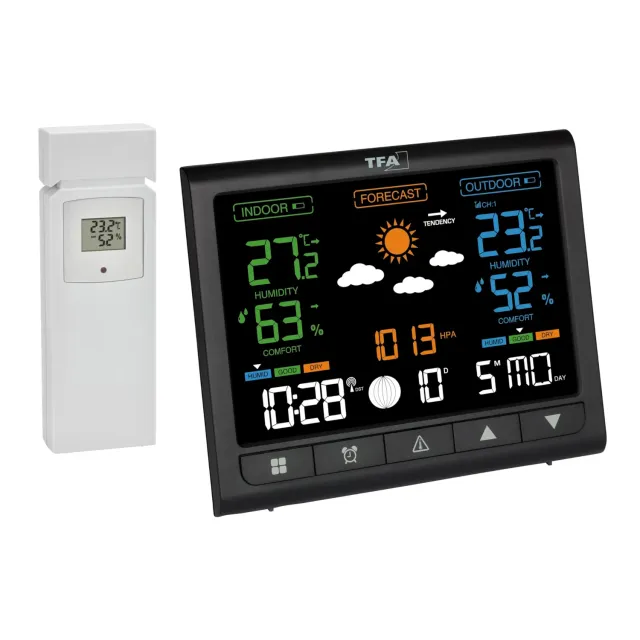 TFA Dostmann Contrast 35.1171 Wetterstation schwarz VA-Display