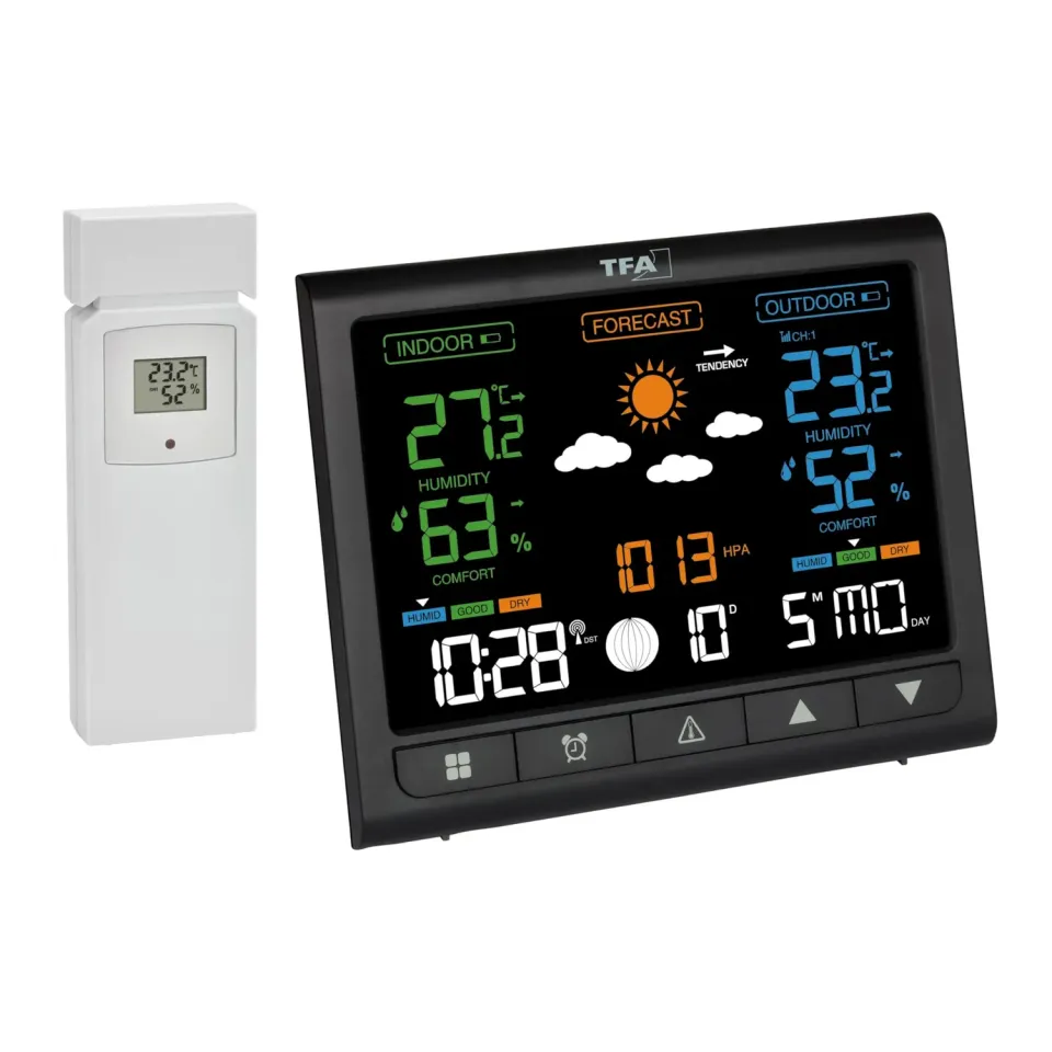 TFA Dostmann Contrast 35.1171 Wetterstation schwarz VA-Display