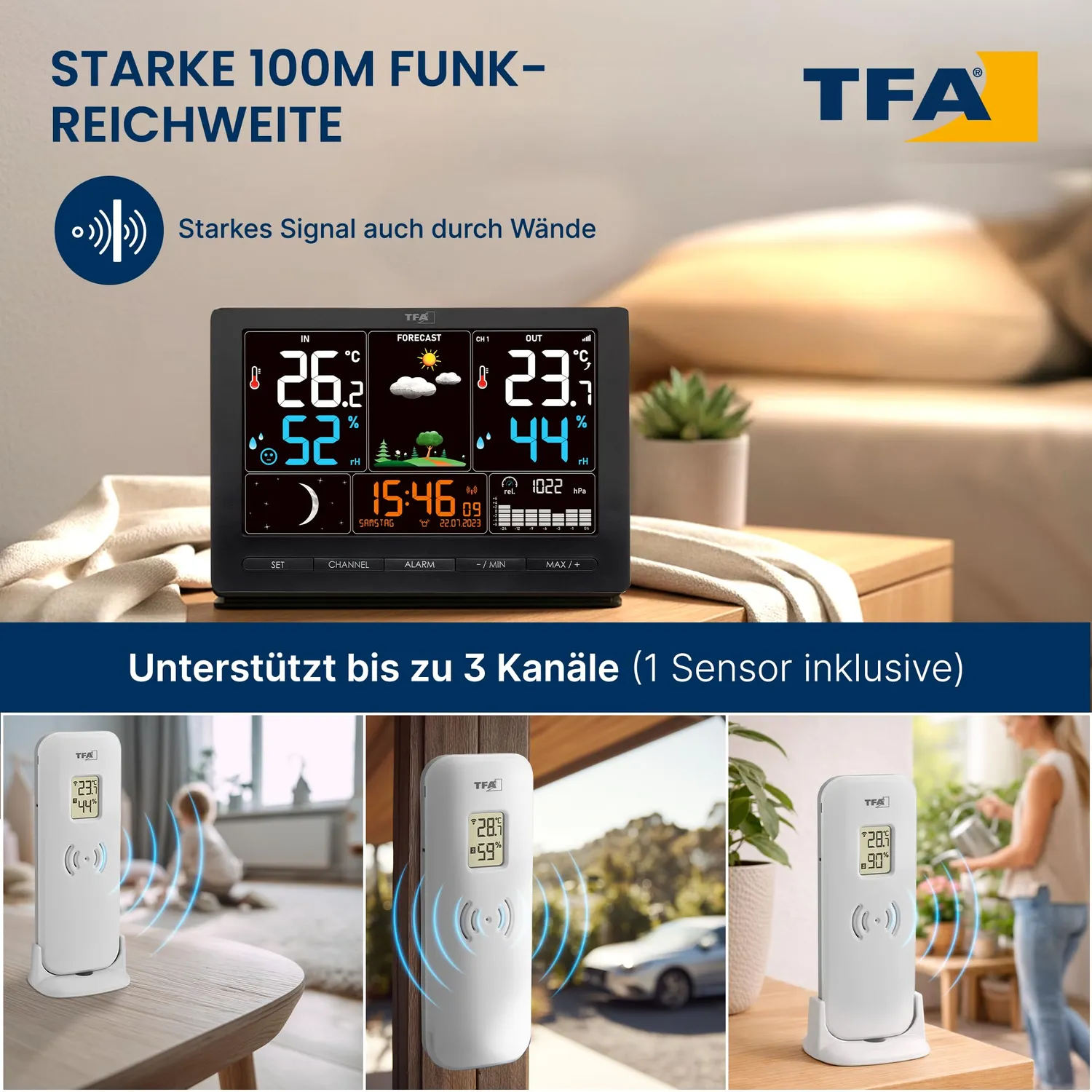 TFA Dostmann Season 2 35.1118 Funk-Wetterstation Modern schwarz