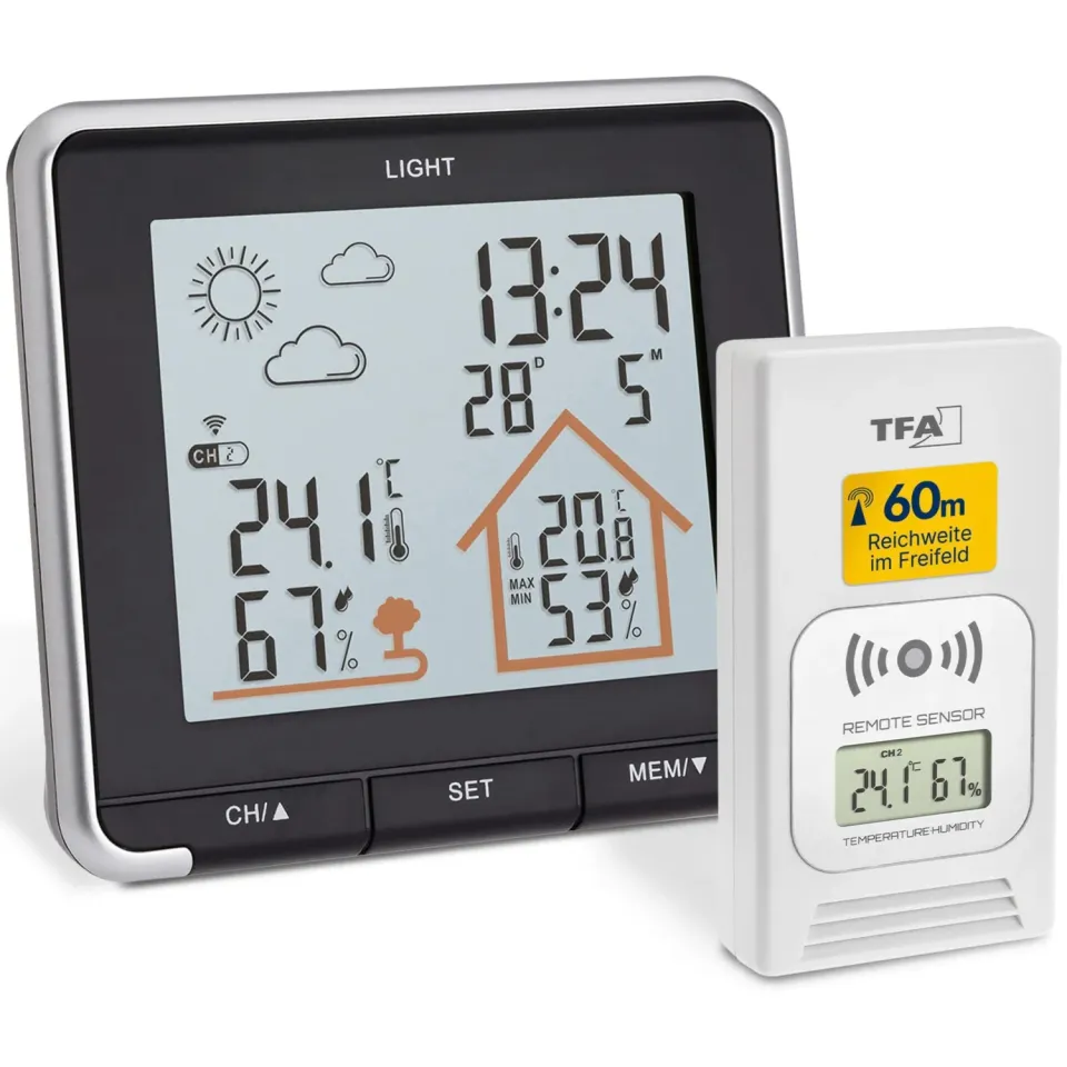 TFA Dostmann Life 35.1153.01 Funkwetterstation schwarz mit Sensor