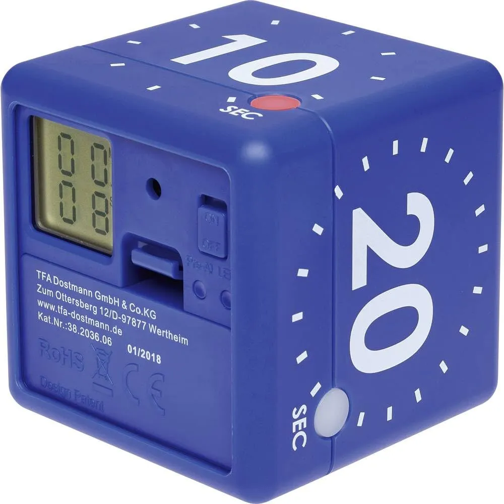 TFA Dostmann Cube Timer Zeitwürfel schwarz digital