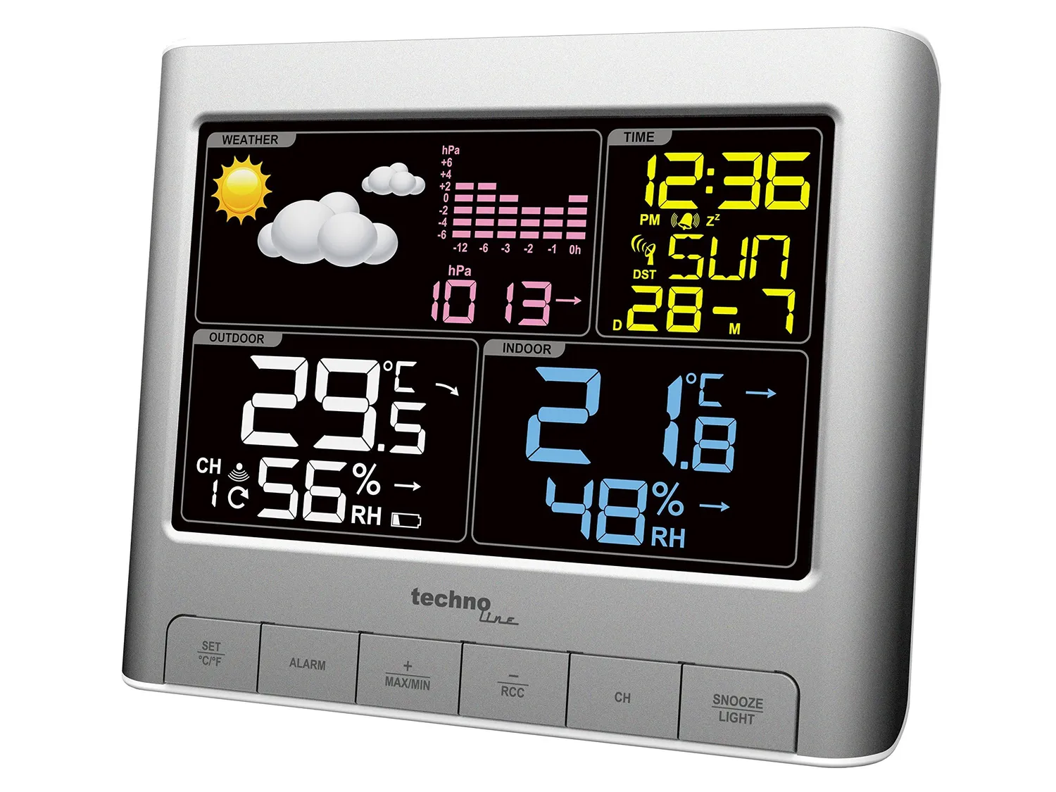 Technoline WS 6449 Wetterstation Funk DCF farbig