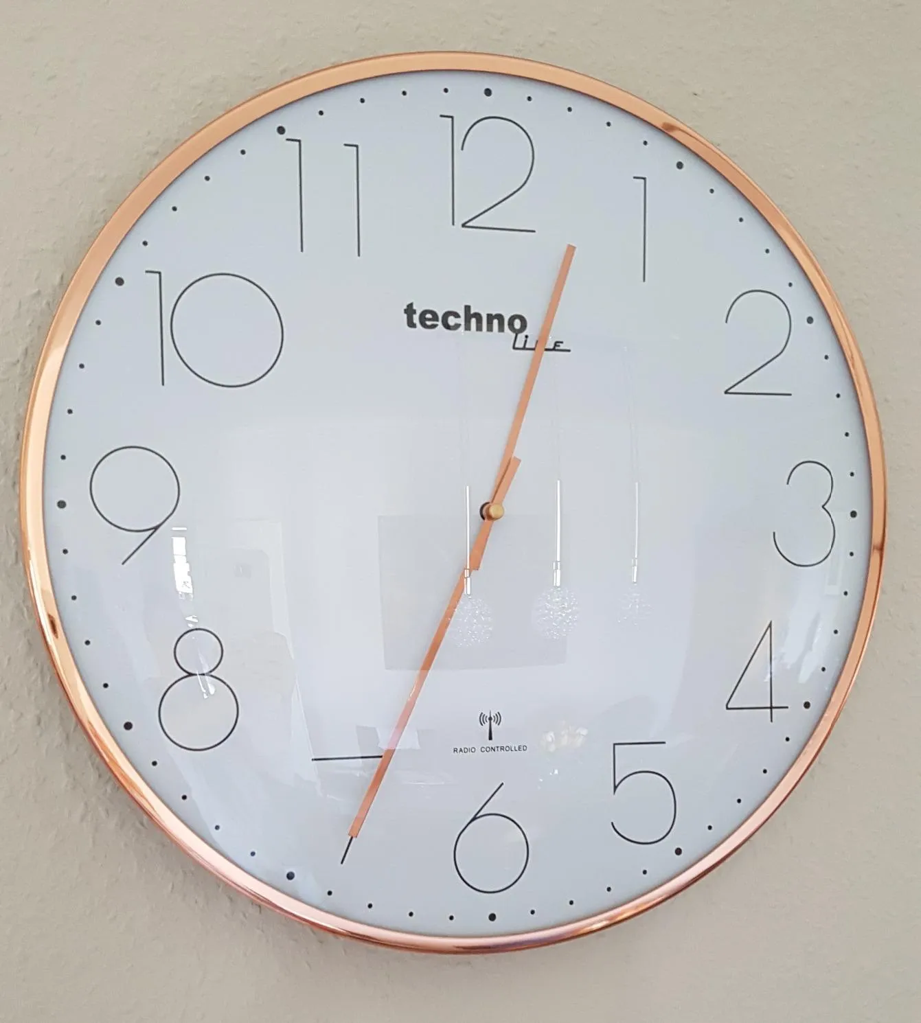 Technoline Funkwanduhr 40 cm rosé-gold Glas DCF