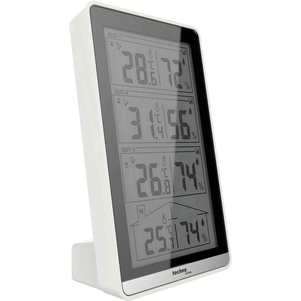Technoline WS 7060 Temperaturstation mit 3 Sensoren 4-fach
