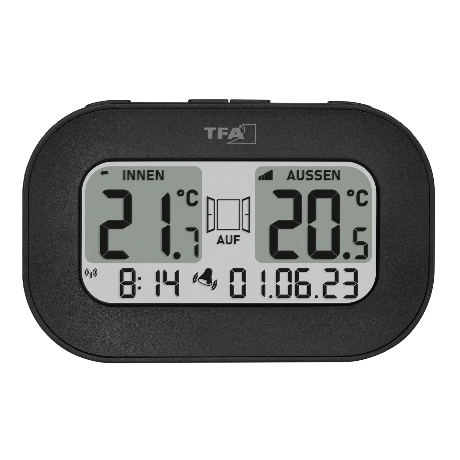 TFA Dostmann Cool@Home 30.3046.01 Funk-Thermometer schwarz Lüftungsalarm